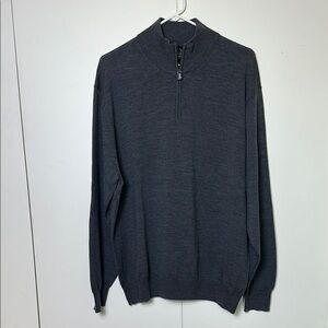 Jos. A Banks Men's Charcoal Gray Half-Zip Sweater - XXL